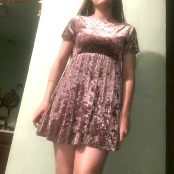 American Apparel Dresses & Skirts - Champagne Pink Crushed Velvet Dress
